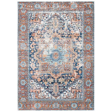 Safavieh 4 x 6 ft. Aria 580N Power Loomed Rectangle Area Rug Navy & Rust ARA580N-4